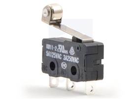 Snap-action switch with 16.3mm roller lever 3-pin, SPDT, 5A